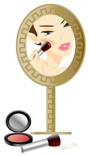 Femme dans le miroir — Image vectorielle