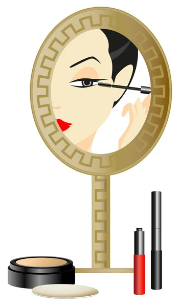 Femme dans le miroir — Image vectorielle