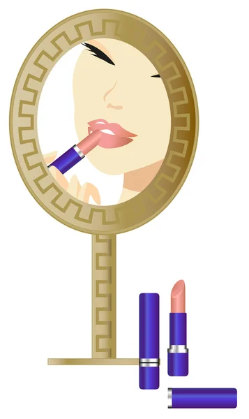 Woman in the Mirror — Stock Vector