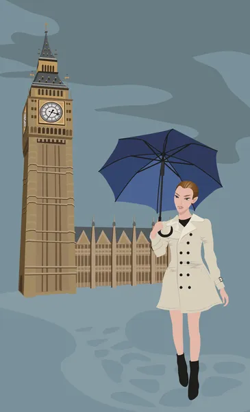 ผู้หญิงในลอนดอน — ภาพเวกเตอร์สต็อก