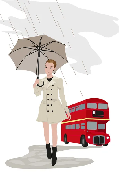 ผู้หญิงในลอนดอน — ภาพเวกเตอร์สต็อก
