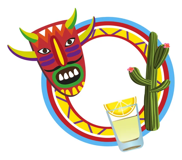 メキシコのシンボルを持つフレーム — ストックベクタ