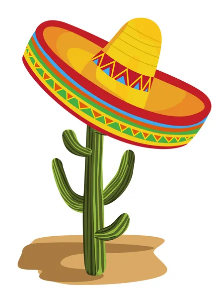 Sombrero auf Kaktus — Stockvektor