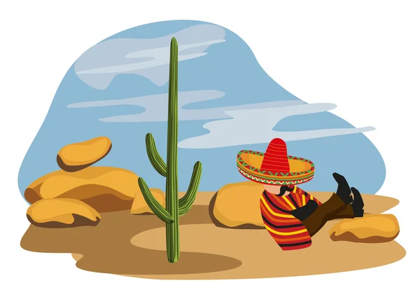 Sieste mexicaine — Image vectorielle