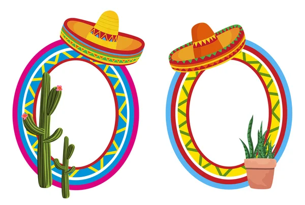 Πλαίσιο με σύμβολα του Μεξικού — Διανυσματικό Αρχείο
