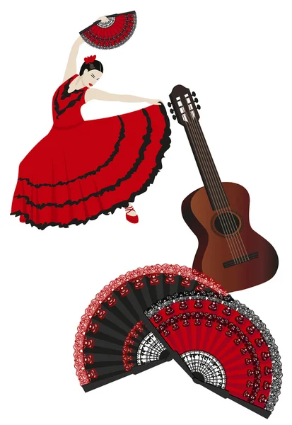 Illustration of a flamenco dancer — Stock Vector