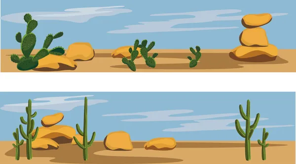 Кактус и пустыня Лицензионные Стоковые Иллюстрации