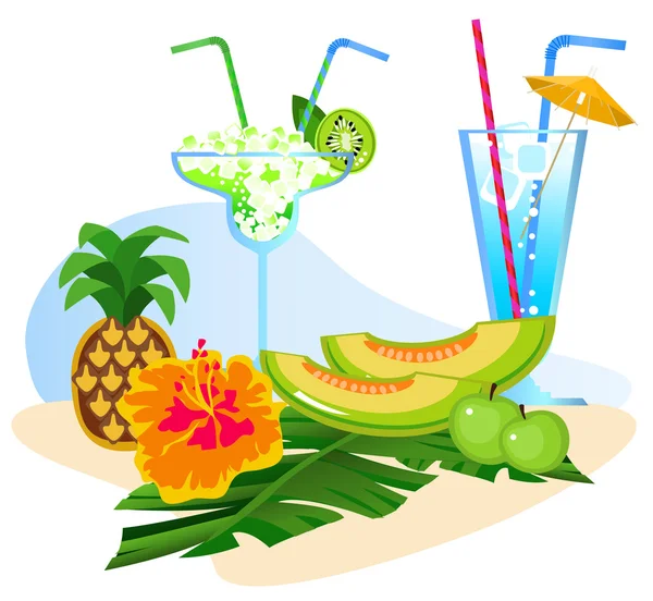 Cocktails and Fruits Royalty Free Stock Illustrations