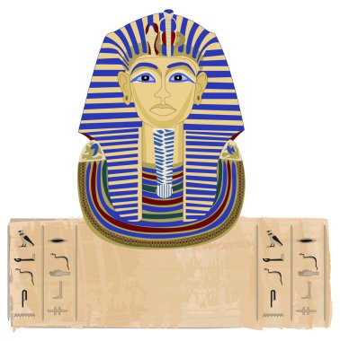 Tutankhamun and Hieroglyphs clipart