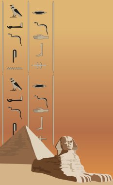 Sphinx and Hieroglyphs clipart