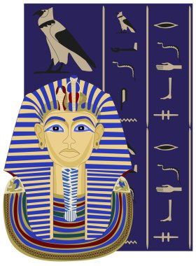 Tutankhamun and Hieroglyphs clipart