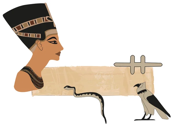 Banner de Papiro de Nefertiti —  Vetores de Stock