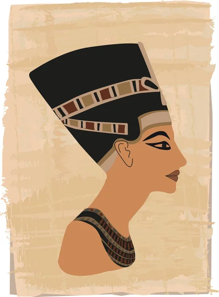 Nefertiti Papyrus Banner — Stock Vector
