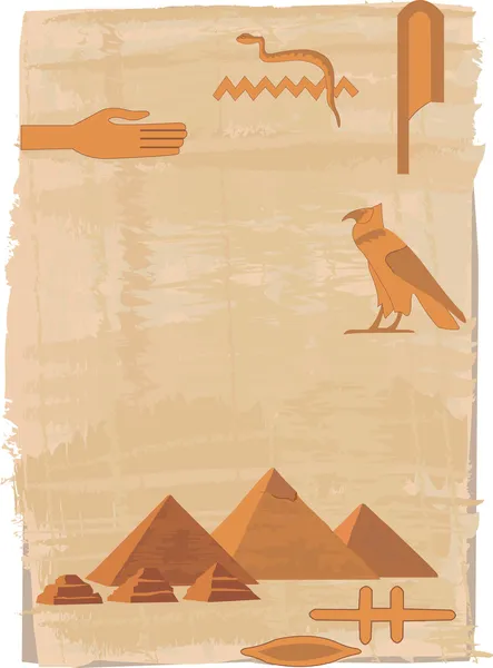 Pyramids and Hieroglyphs — Stock Vector