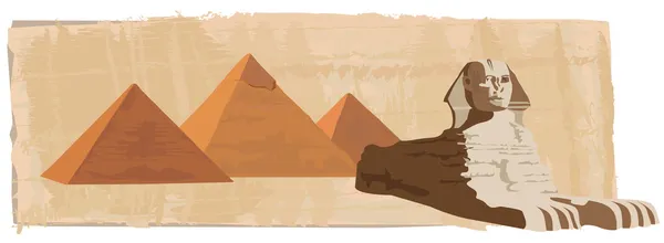 Сфинкс и пирамиды — стоковый вектор