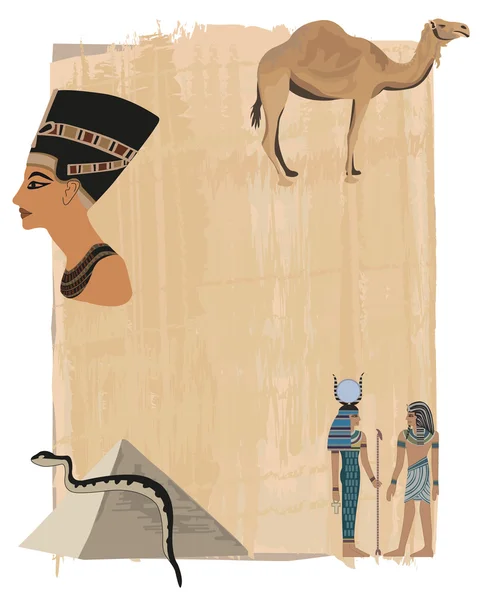 Nofretete Papyrus Hintergrund — Stockvektor