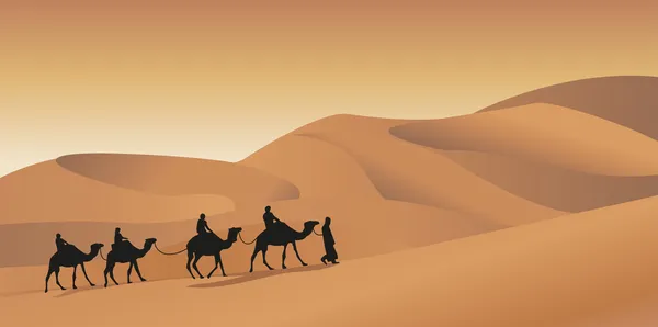 Camel Caravan — Stock Vector