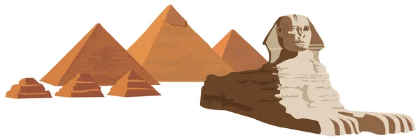 Sfinx en de piramides — Stockvector