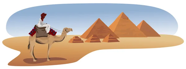 Βεδουίνων και τις πυραμίδες — Διανυσματικό Αρχείο