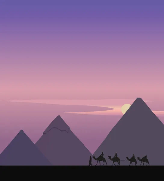 骆驼商队 — 图库矢量图片