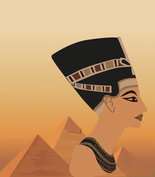 Nefertiti a pyramidy — Stockový vektor