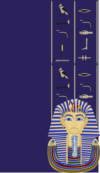 Tutankhamun and Hieroglyphs — Stock Vector