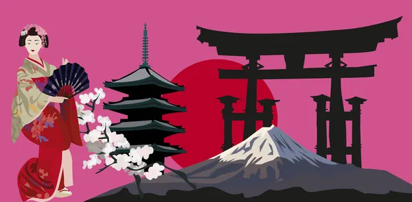 Символы Японии — стоковый вектор