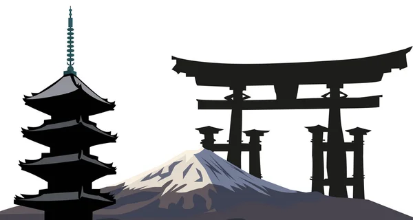 Японские достопримечательности — стоковый вектор