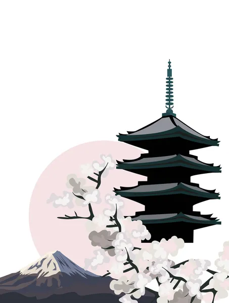 Pagoda japonesa — Vector de stock