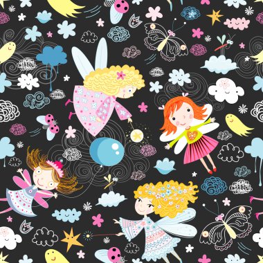 Texture of the fun of fairies clipart