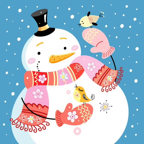 Jolly sneeuwpop — Stockvector