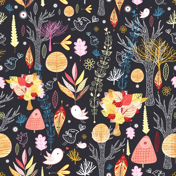 纹理秋天的森林 — 图库矢量图片