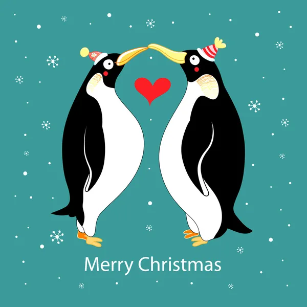 Pinguini d'amore — Vettoriale Stock