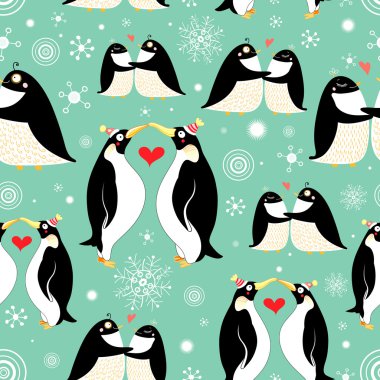 Texture of gay penguins clipart