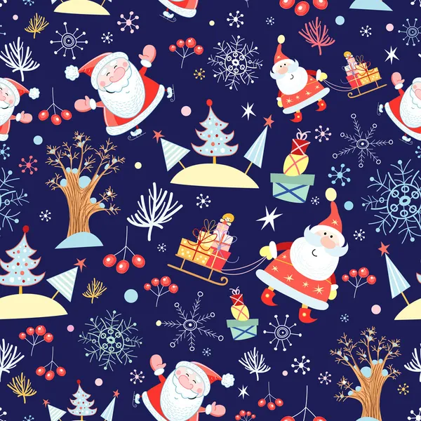 Navidad con textura de Papá Noel — Vector de stock