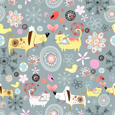 Texture of the dogs and cats clipart