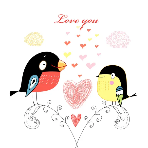 Älskar fåglar — Stock vektor