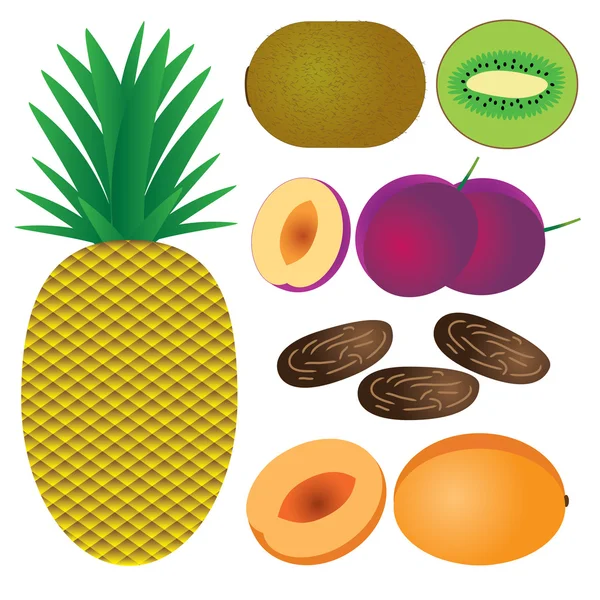 Set of fruits. — Stock Vector