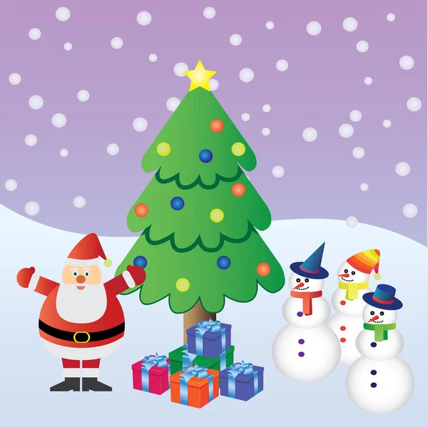 Merry Christmas with Santa Claus. — Stock Vector