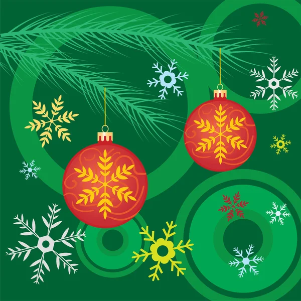 Christmas tree with balls. — Stock Vector