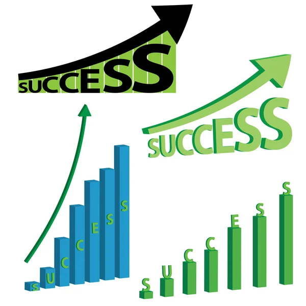 Set of success concept arts. — Stock Vector