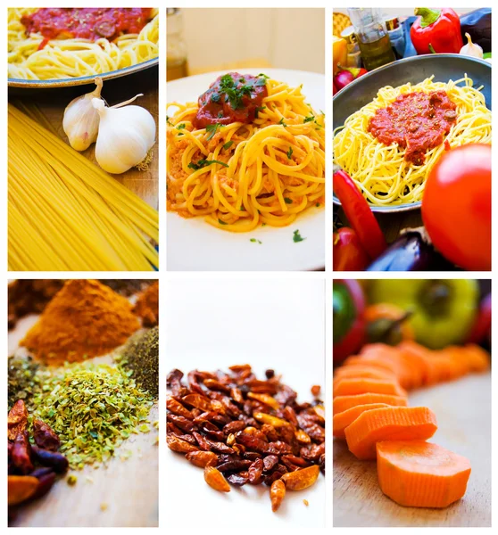 Food ingredients and pasta — Stock Photo, Image