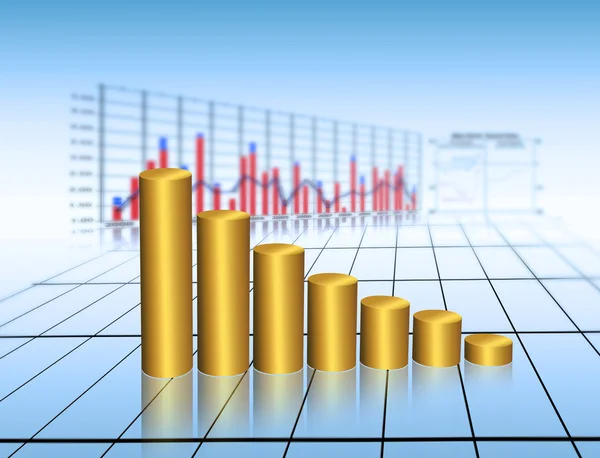 Zlaté graf statistiky — Stock fotografie