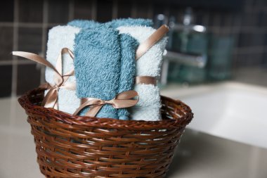 Towel basket clipart