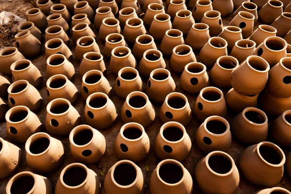 Large group of clay pots — Stock Photo, Image