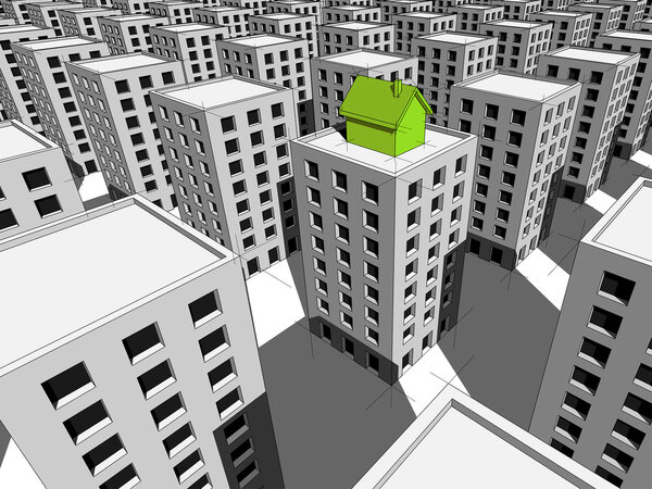 Дом на вершине многоэтажки
