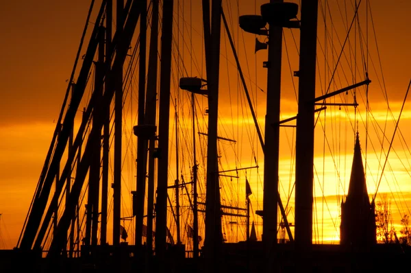 Захід сонця в Остенде — стокове фото