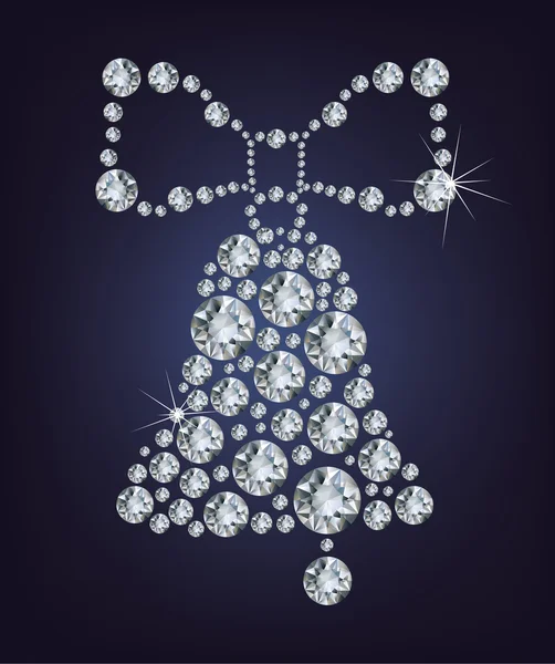 Різдвяний дзвін з діамантів — стоковий вектор