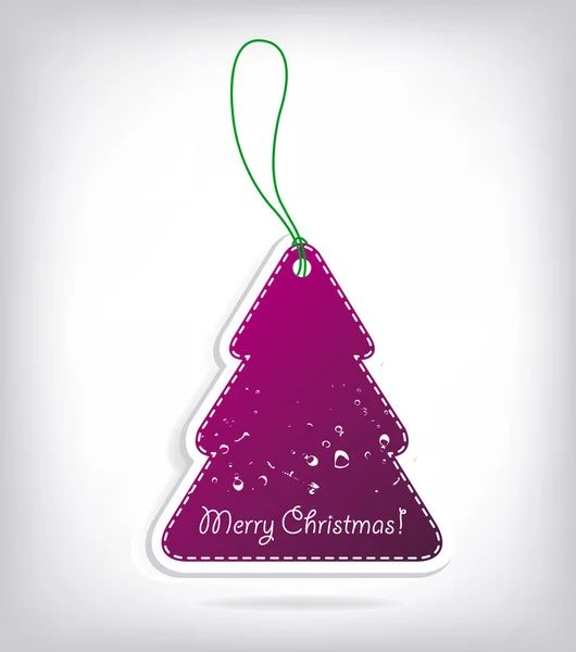 Invitaciones en forma de árbol de Navidad con arco — Vector de stock