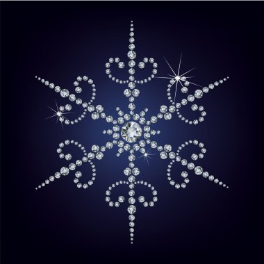 Snowflake made from diamonds. clipart